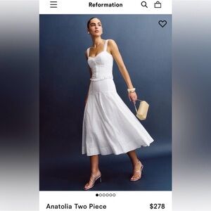 Reformation White Anatolia Two-Piece Skirt Set